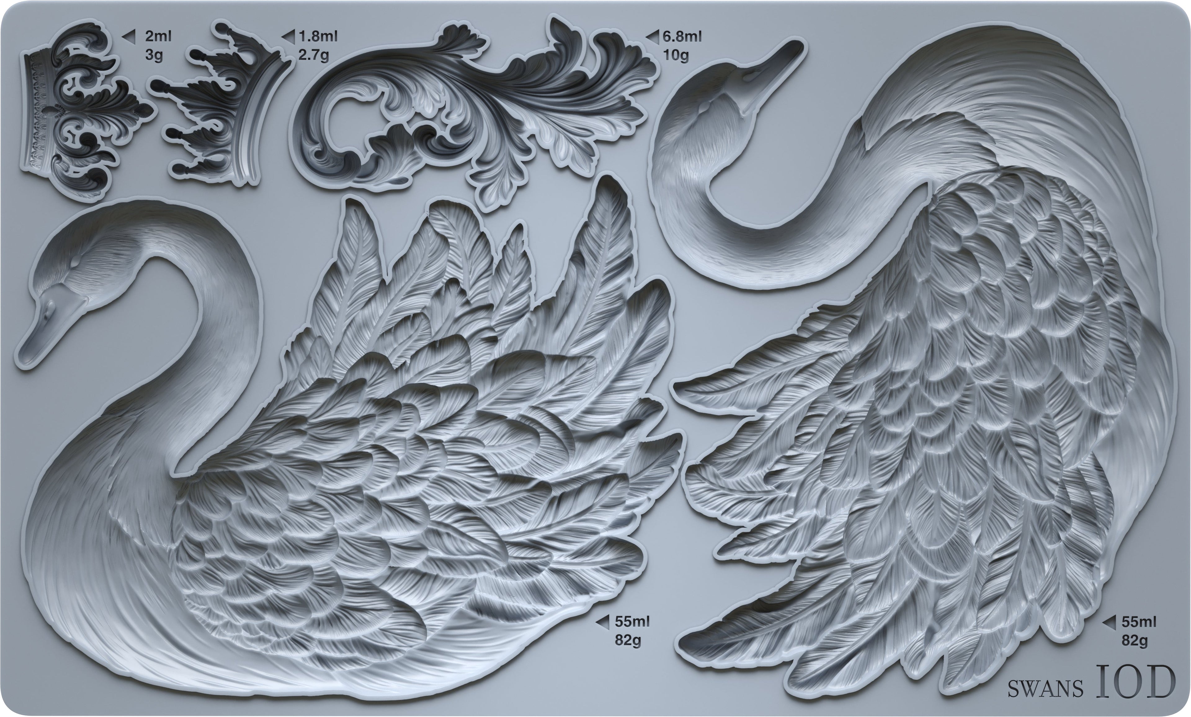 Swans | IOD Mould | 6"x10"
